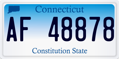 CT license plate AF48878