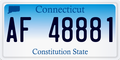 CT license plate AF48881