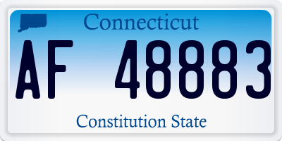 CT license plate AF48883