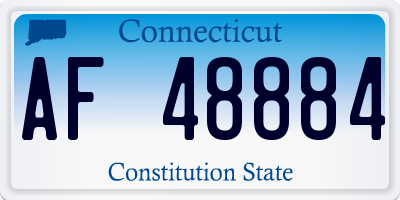 CT license plate AF48884