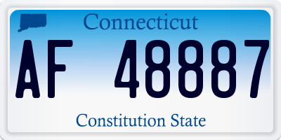 CT license plate AF48887
