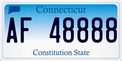 CT license plate AF48888