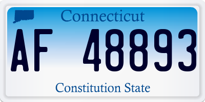 CT license plate AF48893