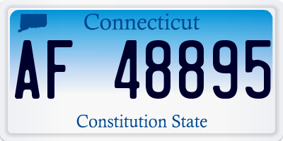 CT license plate AF48895
