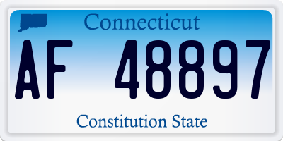 CT license plate AF48897