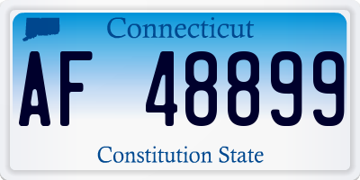 CT license plate AF48899