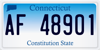 CT license plate AF48901