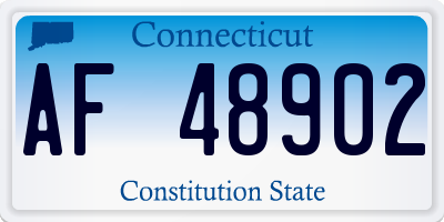 CT license plate AF48902