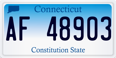 CT license plate AF48903