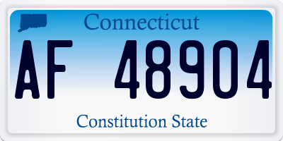 CT license plate AF48904