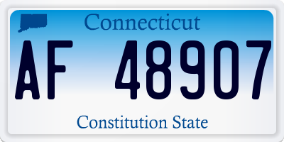 CT license plate AF48907