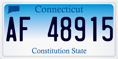 CT license plate AF48915