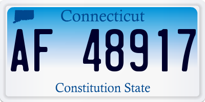 CT license plate AF48917