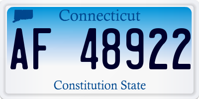 CT license plate AF48922