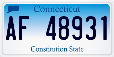 CT license plate AF48931
