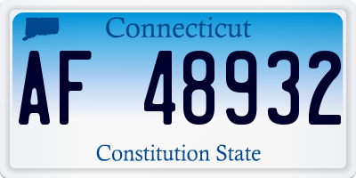 CT license plate AF48932