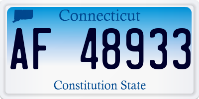 CT license plate AF48933