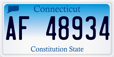 CT license plate AF48934