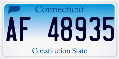 CT license plate AF48935