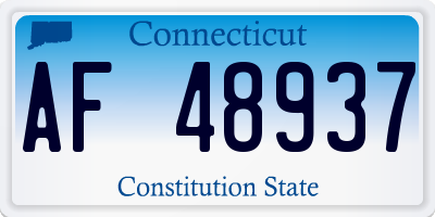 CT license plate AF48937
