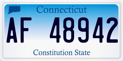 CT license plate AF48942