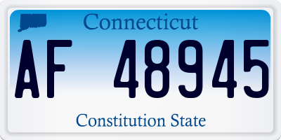 CT license plate AF48945