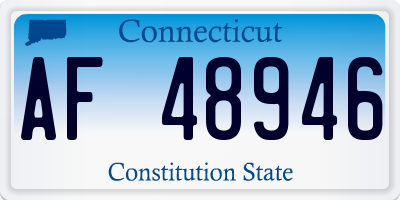 CT license plate AF48946