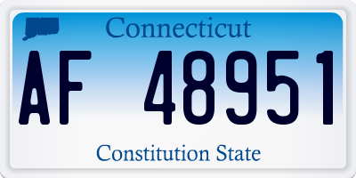 CT license plate AF48951
