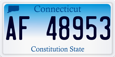 CT license plate AF48953