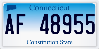 CT license plate AF48955