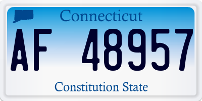 CT license plate AF48957