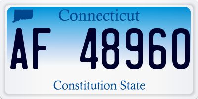 CT license plate AF48960