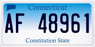 CT license plate AF48961
