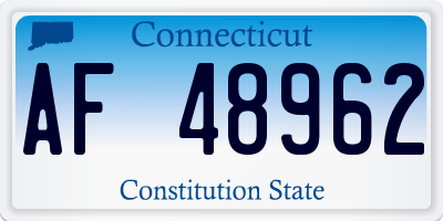 CT license plate AF48962