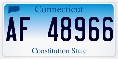 CT license plate AF48966