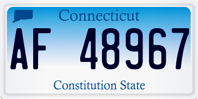 CT license plate AF48967
