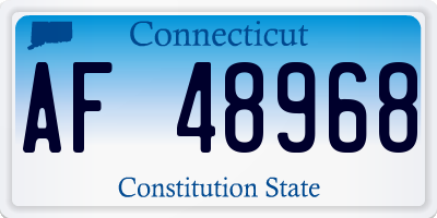 CT license plate AF48968