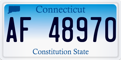 CT license plate AF48970