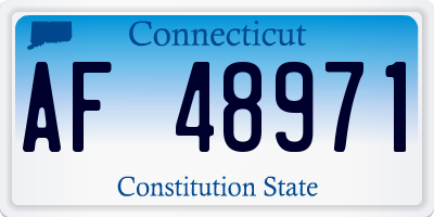 CT license plate AF48971