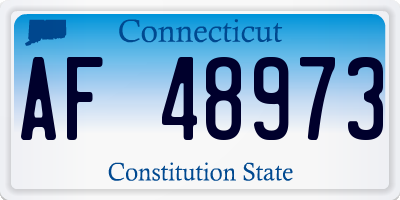 CT license plate AF48973