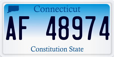 CT license plate AF48974