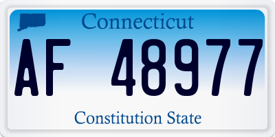 CT license plate AF48977