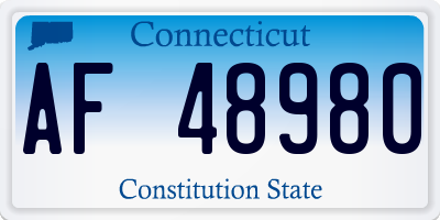 CT license plate AF48980