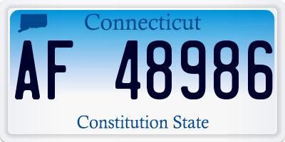 CT license plate AF48986