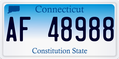 CT license plate AF48988