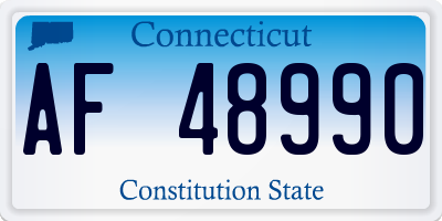 CT license plate AF48990