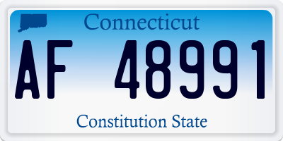 CT license plate AF48991