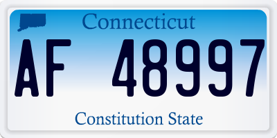 CT license plate AF48997