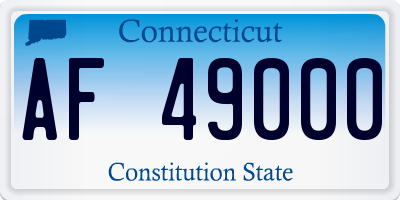 CT license plate AF49000