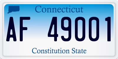 CT license plate AF49001